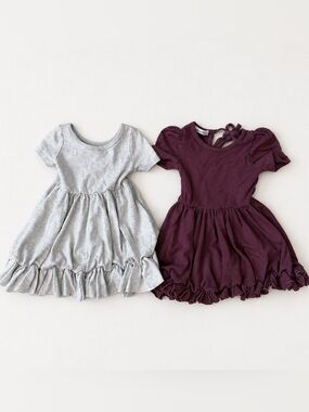 Girlhood Matching Girls Dresses Bundle Size 4 Neutral Ruffle Twirl Dresses